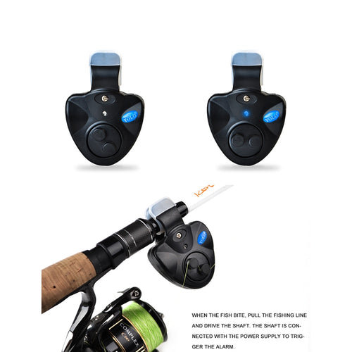 1pcs 40g Fishing Electronic LED Light Fish Bite Sound Alarm Bell Clip On Fishing Rod Black Tackle Fishing accessories